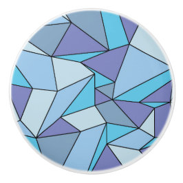 "Creases" Schakeringen van Blauw Keramische Knop