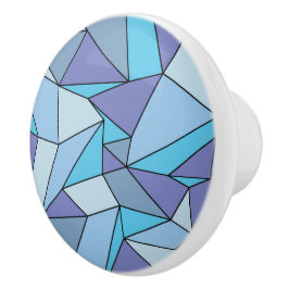 "Creases" Schakeringen van Blauw Keramische Knop