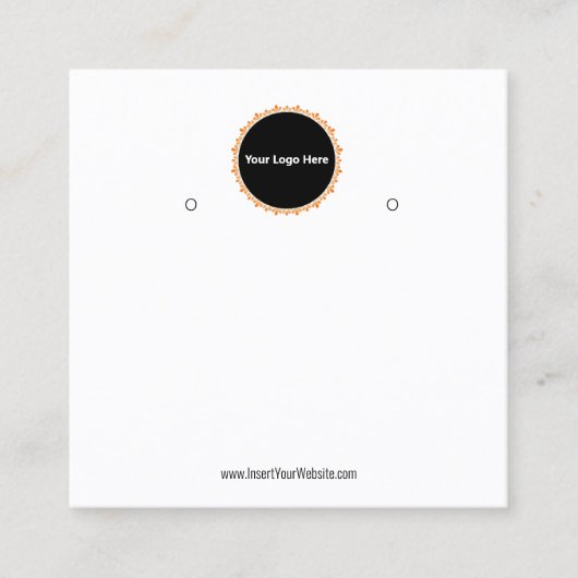 Creat Your Custom Logo Earring Display Card  Vierkante Visitekaartje (Voorkant)