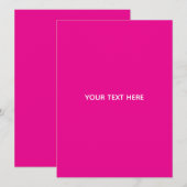 Creat Your Own Megenta Invitation Postcard Programmakaart (Voorkant / Achterkant)