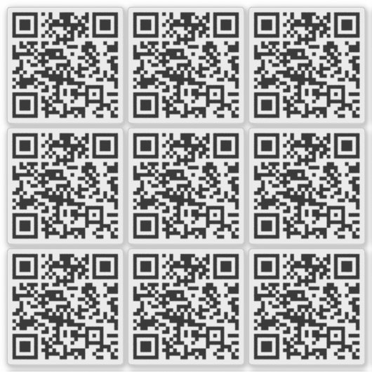 Create 9 Scannable QR Codes | Transparent Sticker (Voorkant)