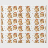 Create a cute horse wearing a tiny Christmas hat Cadeaupapier (Vlak)