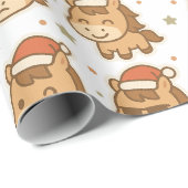 Create a cute horse wearing a tiny Christmas hat Cadeaupapier (Rol Hoek)