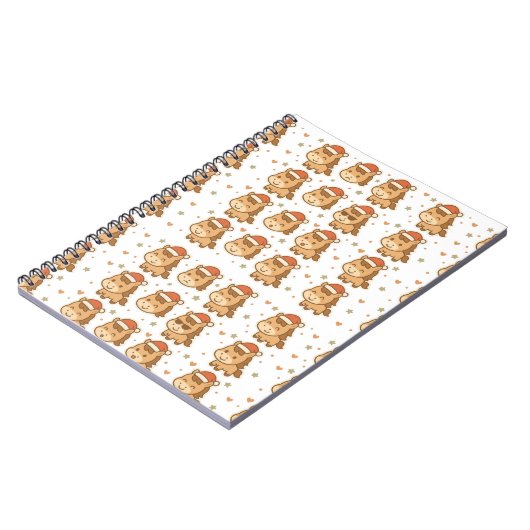 Create a cute horse wearing a tiny Christmas hat Notitieboek (Linkerzijde)