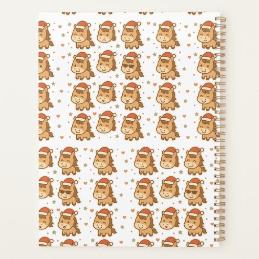 Create a cute horse wearing a tiny Christmas hat Planner (Achterkant)