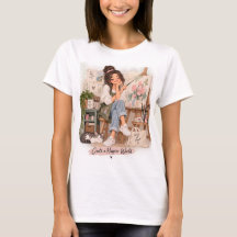 Create a Happier World Kunstenaar T-Shirt