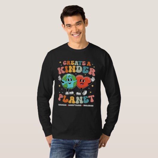 Create a Kinder Planet Be Kind Unity Day Earth Day T-shirt (Voorkant volledig)