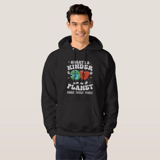 Create a kinder planet Teacher Kind Earth Unity Da Hoodie (Voorkant volledig)