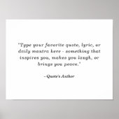 Create a Poster with Your Own | Favorite Quote (Voorkant)