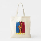Create Art Hand Vredesteken Inspirerend Tote Bag (Achterkant)