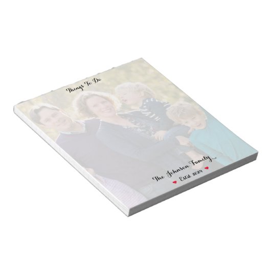 Create Custom Family Photo Year To Do List Notepad Notitieblok (Schuin)