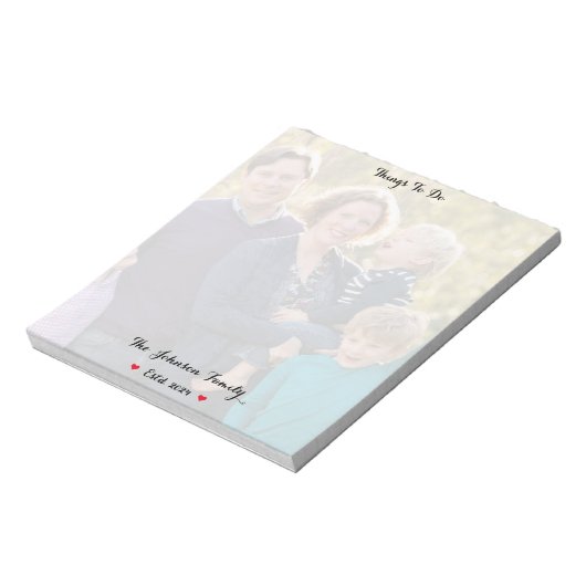 Create Custom Family Photo Year To Do List Notepad Notitieblok (Linkerzijde)