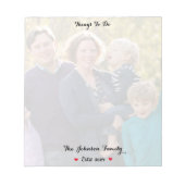 Create Custom Family Photo Year To Do List Notepad Notitieblok (Voorkant)