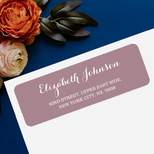 Create Custom Modern Elegant Mauve Return Address Etiket