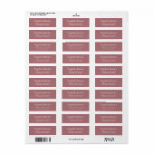 Create Custom Modern Elegant Rose Return Address Etiket (Full Sheet)