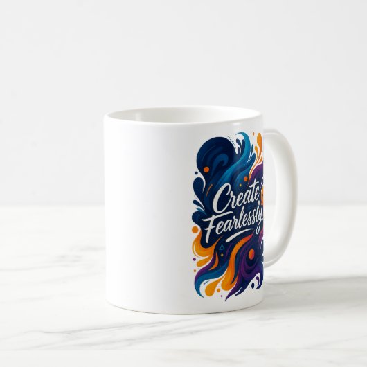 Create Fearlessly – SvietWorks Inspirational Mug Koffiemok (Voorkant rechts)
