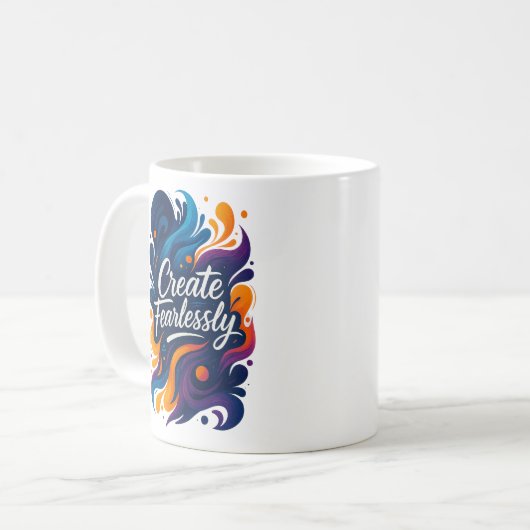 Create Fearlessly – SvietWorks Inspirational Mug Koffiemok (Voorkant links)