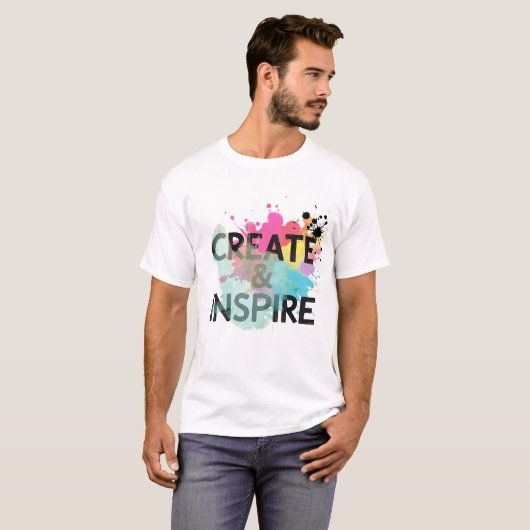 Create & Inspire Splash – Artistic Motivation Shir T-shirt (Voorkant volledig)