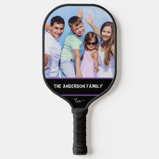 Create it yourself 1 Family Name & Photo  Pickleball Paddle (Voorkant)