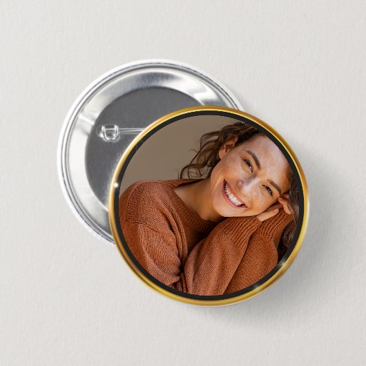Create it yourself Gold Frame Photo Ronde Button 5,7 Cm (Voorkant /achterkant)