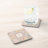 Create Joyful Moments Floral Plaid Coaster Set Bier Onderzetter (Rechterzijde)
