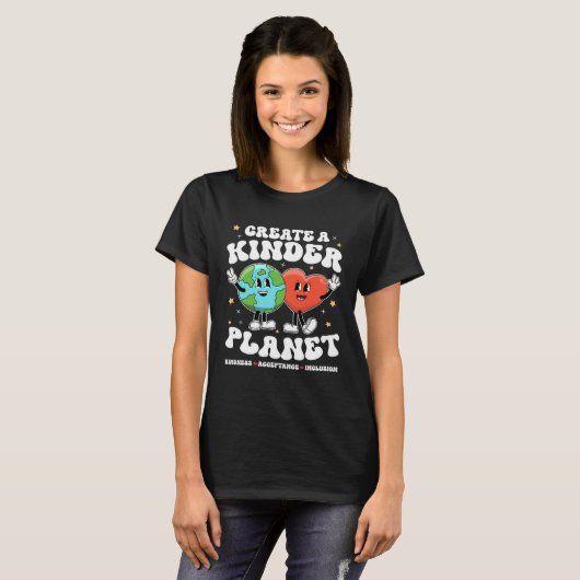 Create Kinder Planet Teacher Kind Earth Unity Day  T-shirt (Voorkant volledig)
