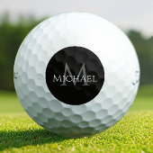 Create Monogram Name Initial Elegant Black Golfballen