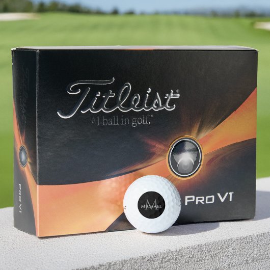 Create Monogram Name Initial Elegant Black Golfballen