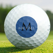 Create Monogram Name Initial Elegant Blue Golfballen