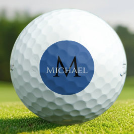 Create Monogram Name Initial Elegant Blue Golfballen