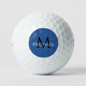 Create Monogram Name Initial Elegant Blue Golfballen (Voorkant)