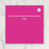 Create Own CERISE PINK Custom Text Personalized Bedankjes Labels (Achterkant)