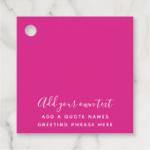 Create Own CERISE PINK Custom Text Personalized Bedankjes Labels (Voorkant)