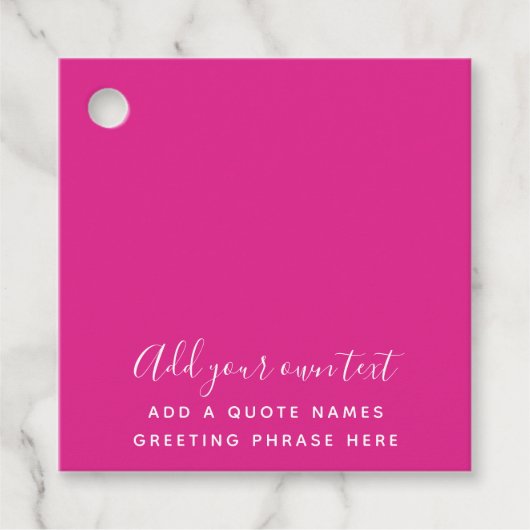 Create Own CERISE PINK Custom Text Personalized Bedankjes Labels (Voorkant)