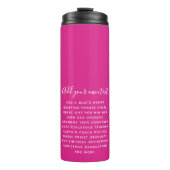 Create Own CERISE PINK Custom Text Personalized Thermosbeker (Voorkant)