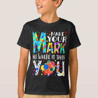 Create Own Colorful Path Polka Dot Celebration T-shirt