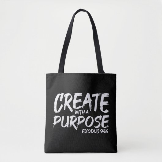 Create With Purpose Bible God Jesus Religious Chri Tote Bag (Voorkant)