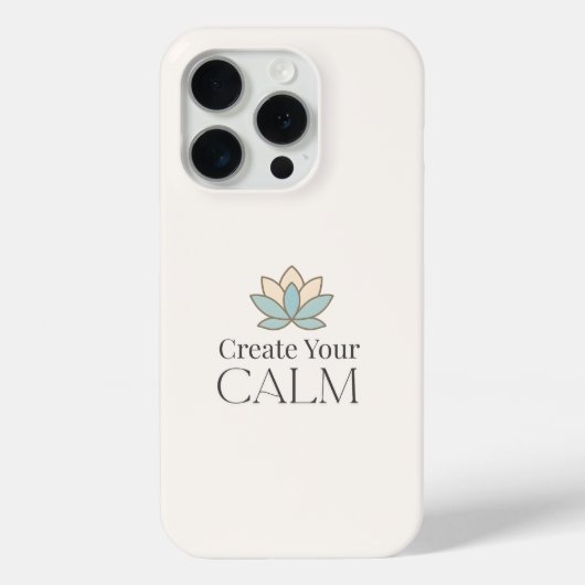 Create Your Calm Minimal Motivational iPhone Case (Achterkant)
