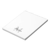 Create Your Custom Name Monogram Calligraphy Black Notitieblok (Linkerzijde)