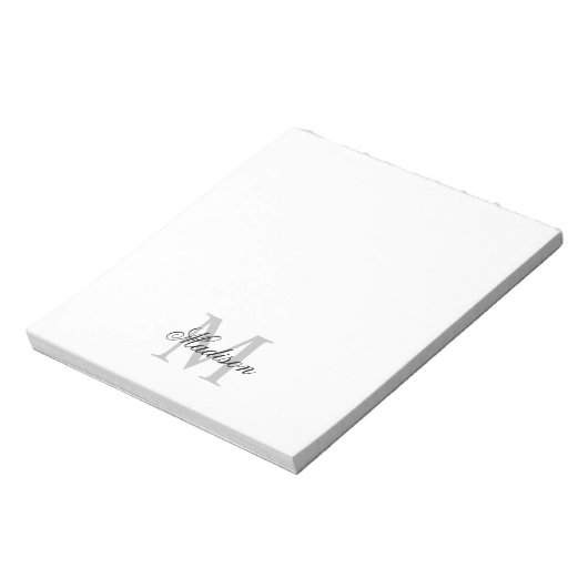 Create Your Custom Name Monogram Calligraphy Black Notitieblok (Linkerzijde)