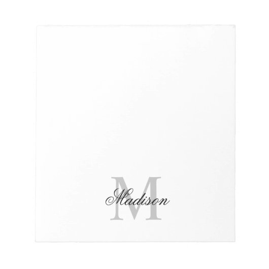 Create Your Custom Name Monogram Calligraphy Black Notitieblok (Voorkant)