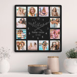 Create Your Custom Photo Collage Modern Friendship Vierkante Klok<br><div class="desc">Make this trendy elegant black and silver foto collage wall clock met 12 of your favorite foto's met your best friend(s). The design also features modern handwritten "Besties" script,  your names and the date you met.</div>