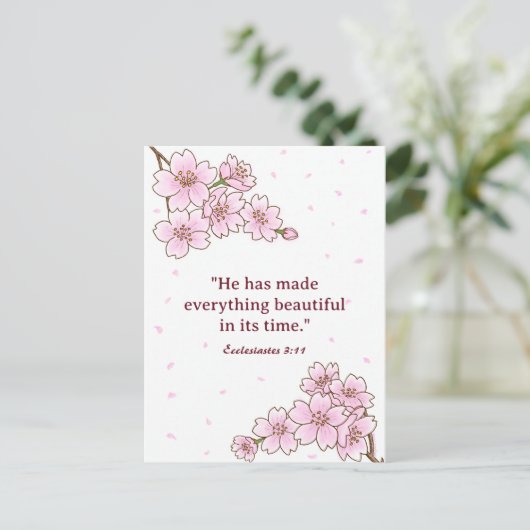 Create Your Desired Bible Art Floral Postcard  Briefkaart (Staand voorkant)