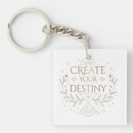 Create Your Destiny Elegant Minimalist Sleutelhanger