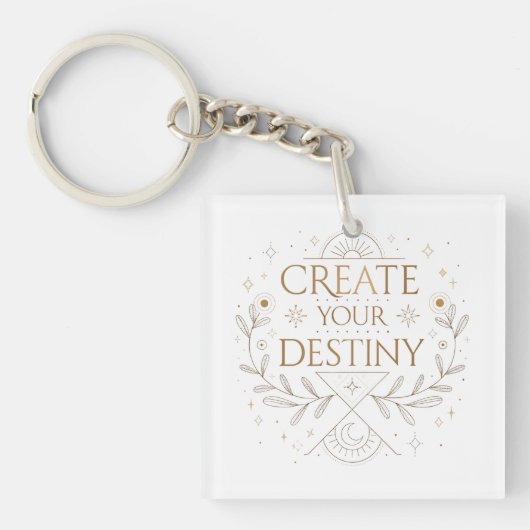 Create Your Destiny Elegant Minimalist Sleutelhanger (Voorkant)