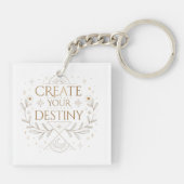 Create Your Destiny Elegant Minimalist Sleutelhanger (Achterkant)