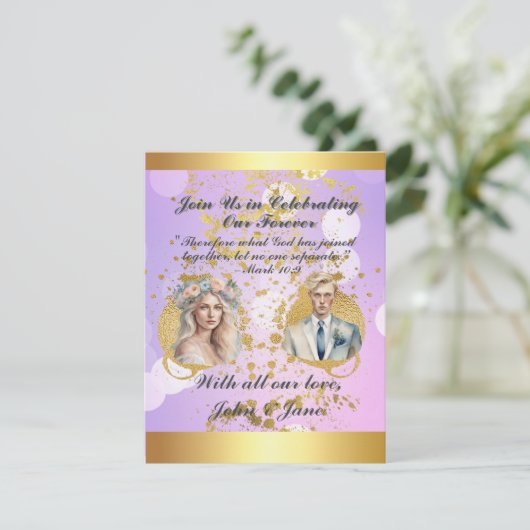 Create Your Dream Wedding Cards: Fully Editable & Feestdagenkaart (Staand voorkant)
