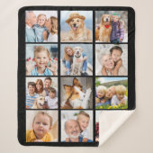 Create Your Family Photo Collage Simple 12 Picture Sherpa Deken (Voorkant)