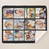 Create Your Family Photo Collage Simple 12 Picture Sherpa Deken (Voorkant (horizontaal))