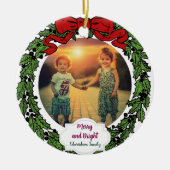 Create your Merry and Bright family christmas Keramisch Ornament (Voorkant)